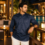 Midnight Ban Collar Shirt