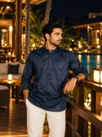 Midnight Ban Collar Shirt