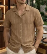 BROWN Stripe Cuban Shirt - Image 3