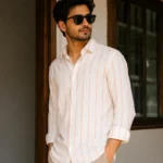 Beige Line Stripe Shirt