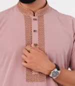 Blush Pink Classic Panjabi - Image 2