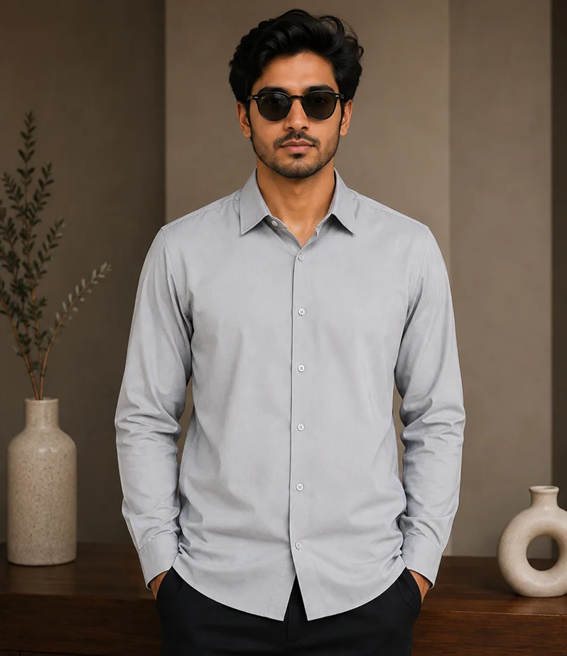 Stone Grey Formal Shirt