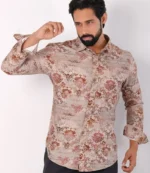 Rust Floral Casual Shirt - Image 2