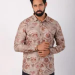 Rust Floral Casual Shirt
