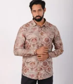Rust Floral Casual Shirt