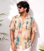 Sunset Print Cuban Shirt