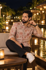 Rust Floral Casual Shirt
