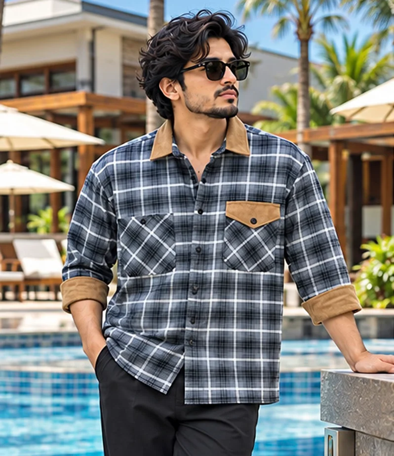 Blue Plaid Shirt 1