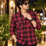 Crimson Black Check Shirt 1