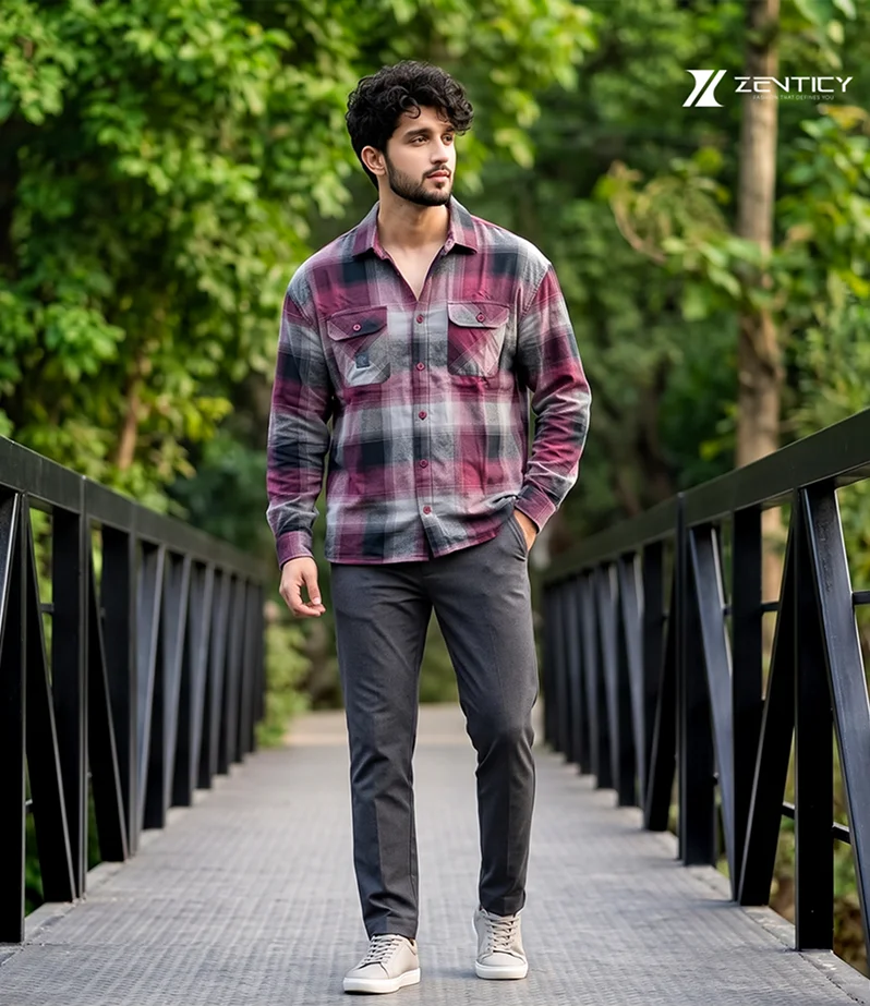 Maroon Plaid Shirt