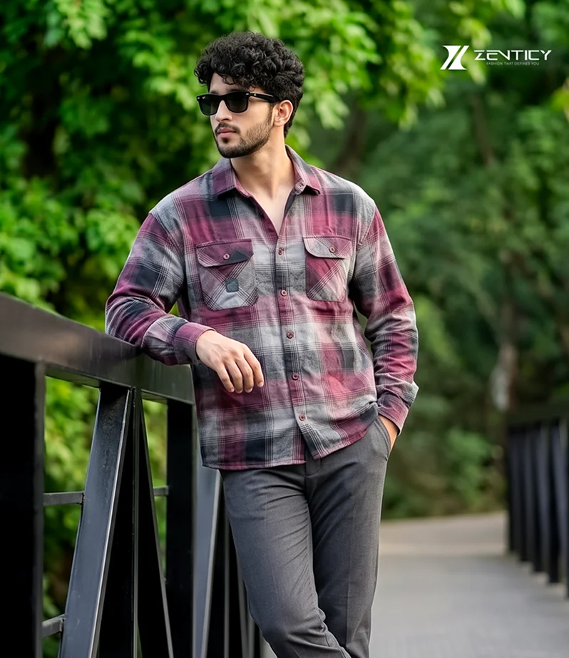 Maroon Plaid Shirt