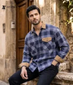 Midnight Blue Check Shirt - Image 3