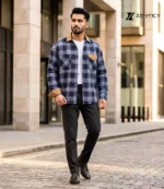 Midnight Blue Check Shirt - Image 4