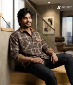 Mocha Brown Check Shirt
