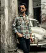 Olive Brown Check Shirt