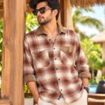 Rust Brown Check Shirt 1
