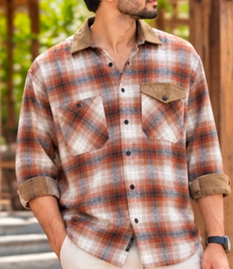 Rust Brown Check Shirt (2)