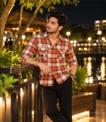 Rust Orange Check Shirt