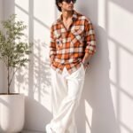 Rust Orange Check Shirt