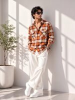Rust Orange Check Shirt
